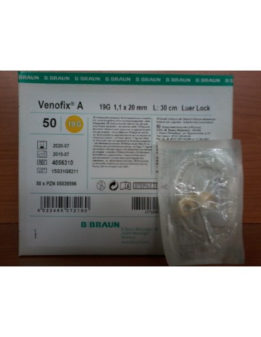 VENOFIX 19G AMARILLO 50 UD PALOMILLA