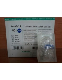 VENOFIX A 65 23G AZUL 50 UD PALOMILLA