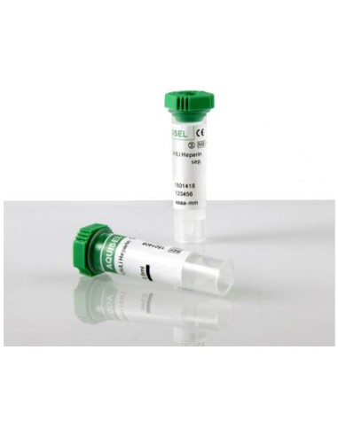 TUBO HEPARINA LITIO 4 ML 13X80 100UD VERDE AQUISEL