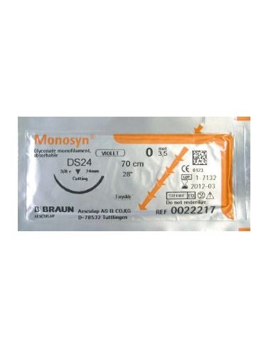 SUTURA MONOSYN VIOLET 3/0 HS26 RCP 70 CM 36 UDS...