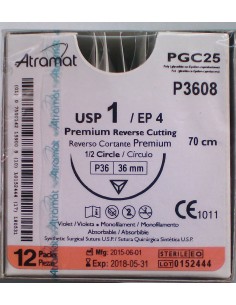 SUTURA  PGC25 (Polic-Ac.polig)Abs violeta Atram 1 aguja...