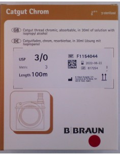 SUTURA CASSETTE CATGUT CHROMICO 3 100 M