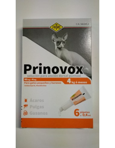 PRINOVOX GATO PEQUEÑO 6 X 0.4 ML  < 4 KG