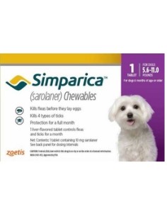 SIMPARICA 10 MG 2.5-5KG 3 TAB 