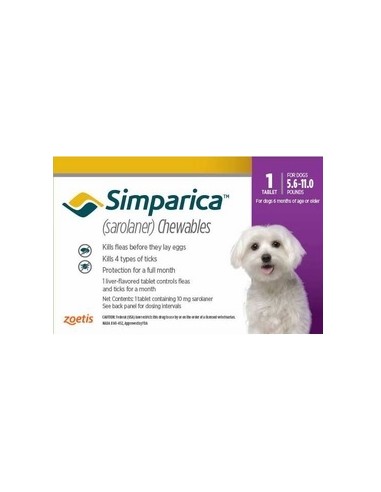 SIMPARICA 10 MG 2.5-5KG 3 TAB 