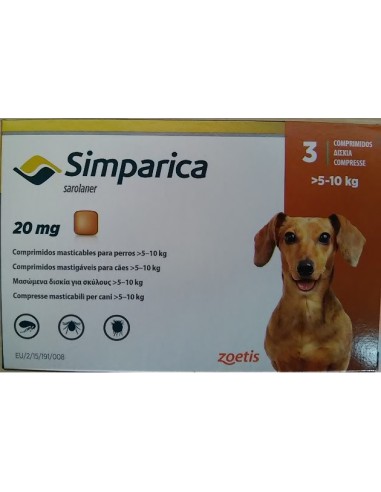 SIMPARICA 20 MG 5-10 KG 3TAB 