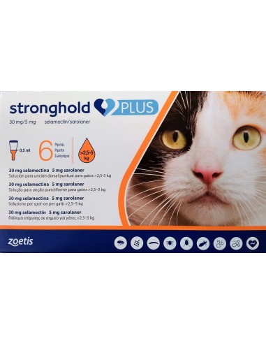 STRONGHOLD PLUS GATOS 30mg/5mg 6 PIP De 2.5- 5 kg