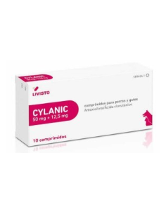 CYLANIC 50/12.5 MG 10 COMP perros y gatos