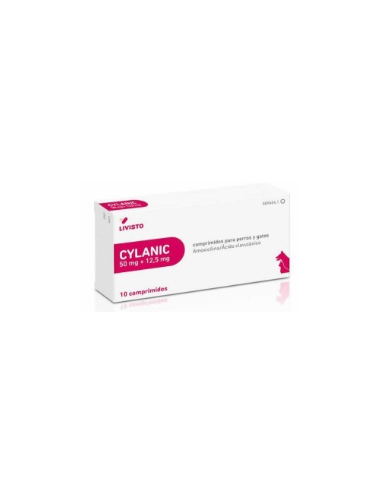 CYLANIC 50/12.5 MG 10 COMP perros y gatos