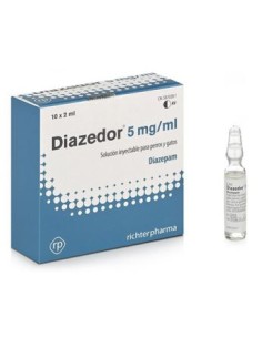 DIAZEDOR 5 MG/ML 10X2 ML INYECTABLE PERROS Y GATOS 