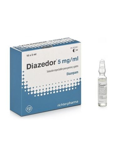 DIAZEDOR 5 MG/ML 10X2 ML INYECTABLE PERROS Y GATOS 