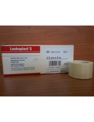 ESPARADRAPO TELA 2.5CMX5M LEUKOPLAST 1 UD BLANCO HOSPITAL, RASGADO FACIL