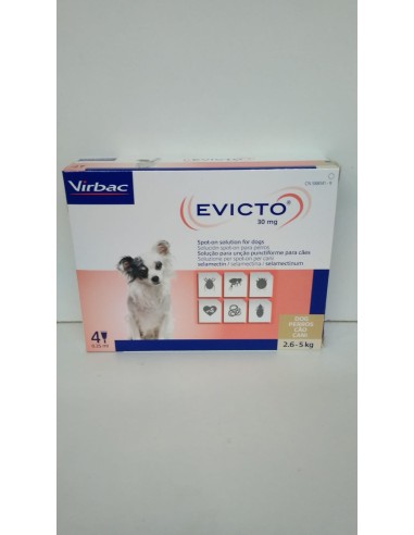 EVICTO SPOT ON PERRO 2,6-5 KG  30MG  4PIP 