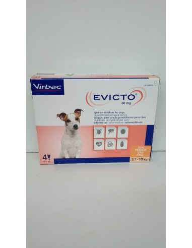 EVICTO SPOT ON PERRO 5,1-10 KG  60MG  4PIP 