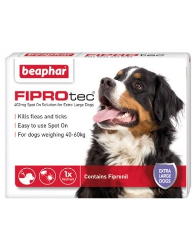 Fiprotec 402 mg Solucion Spot-On para Perros 3 Pip Muy Grande 40-60 kg