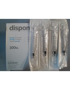 JERINGA 1ML TRES CUERPOS CONCENTRICO 100 UDS sin espacio...