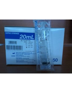 JERINGA 20ML TRES CUERPOS LUER EXCENTRICO 50 UDS