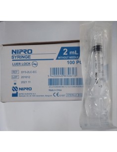 JERINGA 2ML TRES CUERPOS  LUER LOCK C/100 UDS