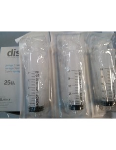 JERINGA 50ML TRES CUERPOS  LUER LOCK CAJA DE 25 UDS
