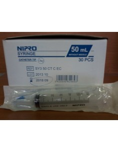 JERINGA 50ML TRES CUERPOS CATETER 1 UND CONO ALIMENTACION...