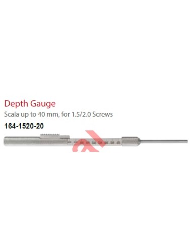 Leilox Depth Gauge, 150mm, 40mm,  1,5/20 Screws, Scale up to 40 mm