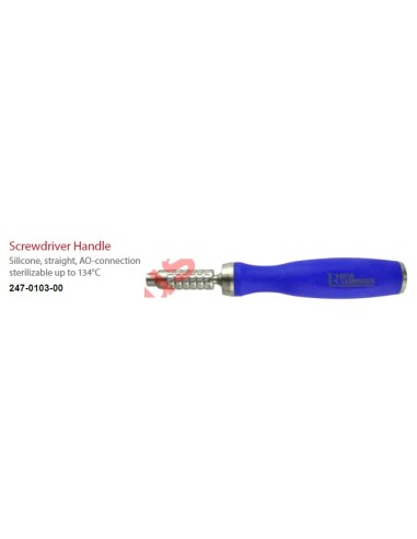 Leilox Screwdriver Handle Silicone, straight, AO, sterilizable up to 134°C, #17