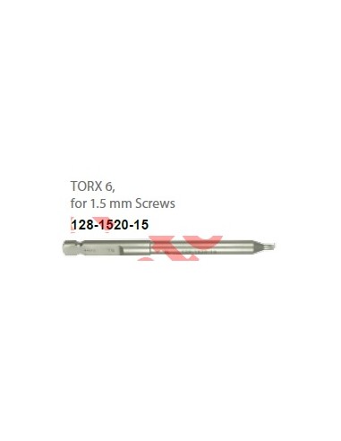 Leilox Screwdriver shaft, Stardrive T6, with AO connection, self-holding, for 1.5mm screws