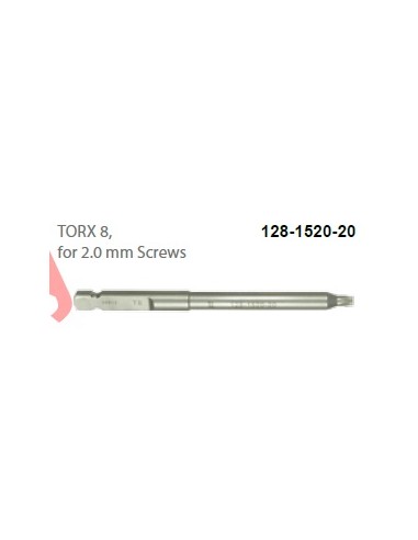 Leilox Screwdriver shaft, Stardrive T8,with AO connection, self-holding, for 2.0 and 2.4mm screws