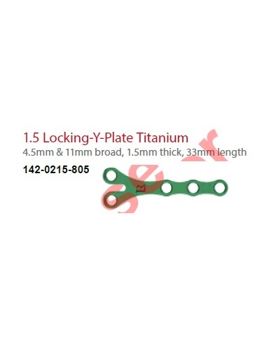 Leilox Y-Locking Boneplate 1.5mm,5mm broad,1.5mm thick 5-holes, 33x10,5 mm length, titan, monoax.