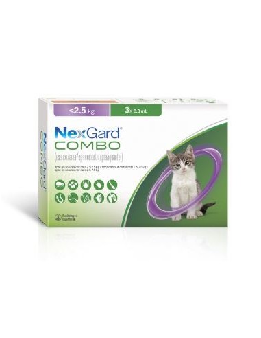 NEXGARD COMBO GATO - 2.5 KG 3 PIPETAS 