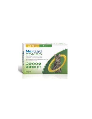 NEXGARD COMBO GATO 2.5-7.5 KG 3 PIPETAS 