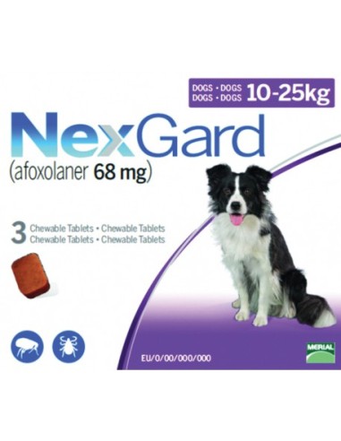 NEXGARD PERROS 10-25  KG X 3 CPDS MASTICABLES 