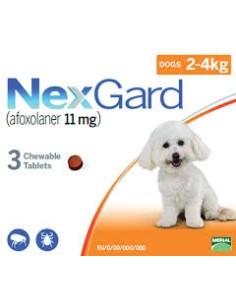 NEXGARD PERROS 2-4KG X 3 CPDS MASTICABLES 