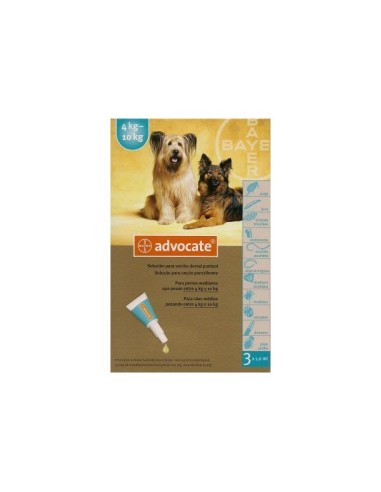 ADVOCATE PERRO 3X1,0 ML. ENTRE 4 KG Y 10 KG