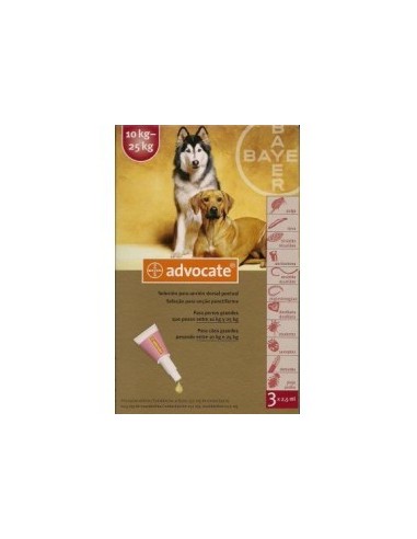 ADVOCATE PERRO 3X2,5 ML. ENTRE 10 KG Y 25 KG 