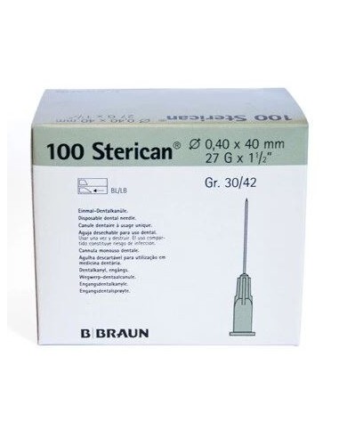 AGUJA HIPODERMICA STERICAN 0,4X40 27G CAJA 100 UDS 