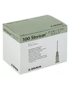 AGUJA HIPODERMICA STERICAN 0.4X12MM 27G GRIS 100UD