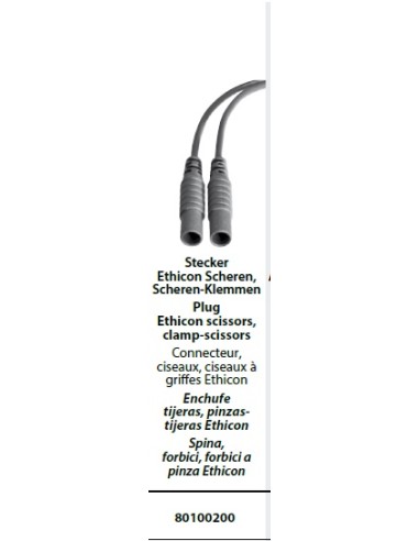Bipolar Cable 3m Ethicon-Powerstar generator  end:2 banana-plug 
