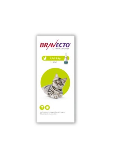 BRAVECTO GATO SPOT-ON 112.5 MG 1 PIP  ( 1.2 A 2.8 KG ) AMARILLO