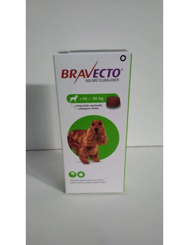 BRAVECTO Perro Mediano(10-20 Kg)500mg(1 compr) 