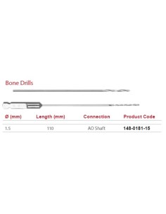 Broca-Leilox Twist Drill, AO-quick coupling, Dia. Ø 1.5mm...
