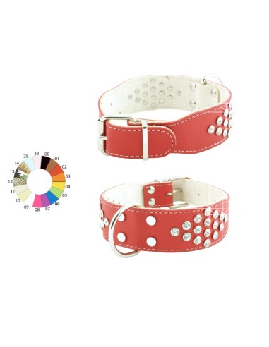 Bull-Dog Fantasia Collar  Rojo  T/45	 USO 30-39 L450 A40 Piel vacuno herrajes acabado ni