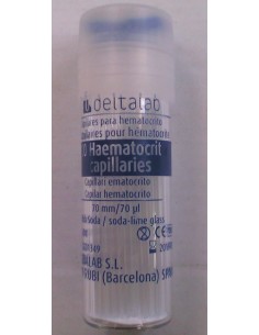 CAPILAR MICROHEMATOCRITO S/HEPARINA 75MM 100 UD AZUL