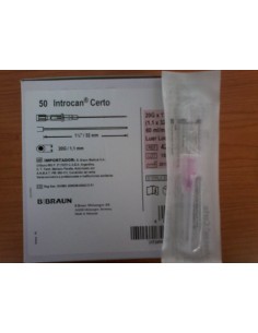 CATETER INTROCAN CERTO 20G ROSA SIN ALAS 50 UDS