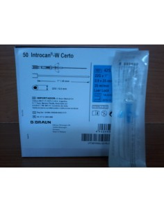 CATETER INTROCAN W CERTO 22G AZUL CON ALAS 50 UDS