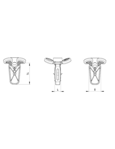 C-LOX Spinal Cage Titan, 2,4mm, with Spikes,  20mm x 8mm x12mm