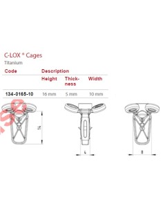 C-LOX Spinal Cage Titan, 2,7mm H-Plate with Almond Cage ,...
