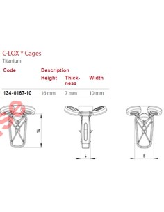 C-LOX Spinal Cage Titan, 2,7mm H-Plate with Almond Cage ,...