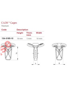C-LOX Spinal Cage Titan, 2,7mm H-Plate with Almond Cage ,...