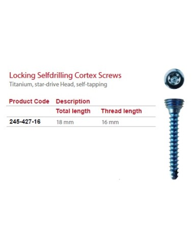 C-LOX Spine Cage Locking Screw TI Total lenght  18mm, thread lenght 16 mm Fat-Neck, Stardrive, sel